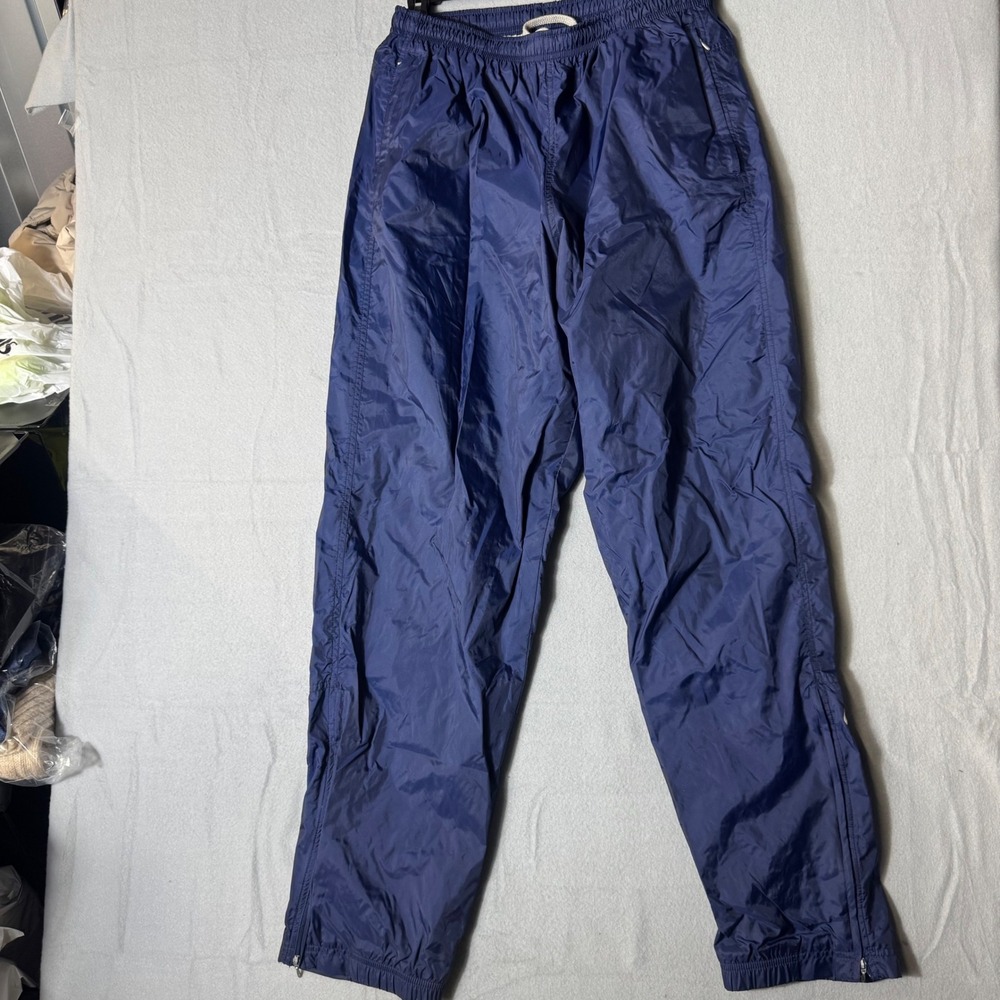 Nike Vintage 90s Navy Blue Nylon Windbreaker Track Pants Mens Large Zipper Ankle